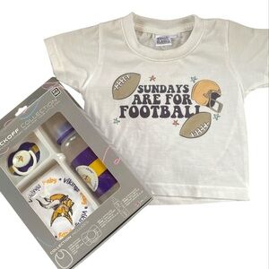 Minnesota Viking’s  NFL 6-12 month baby bib, bottle football shirt 6-12 month